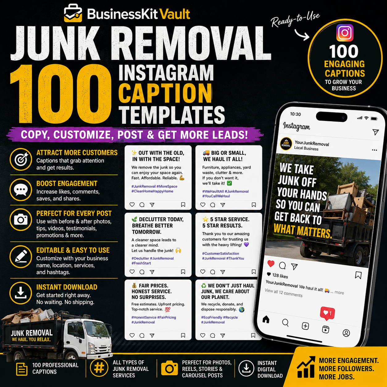 Junk Removal 100 Instagram Caption Templates