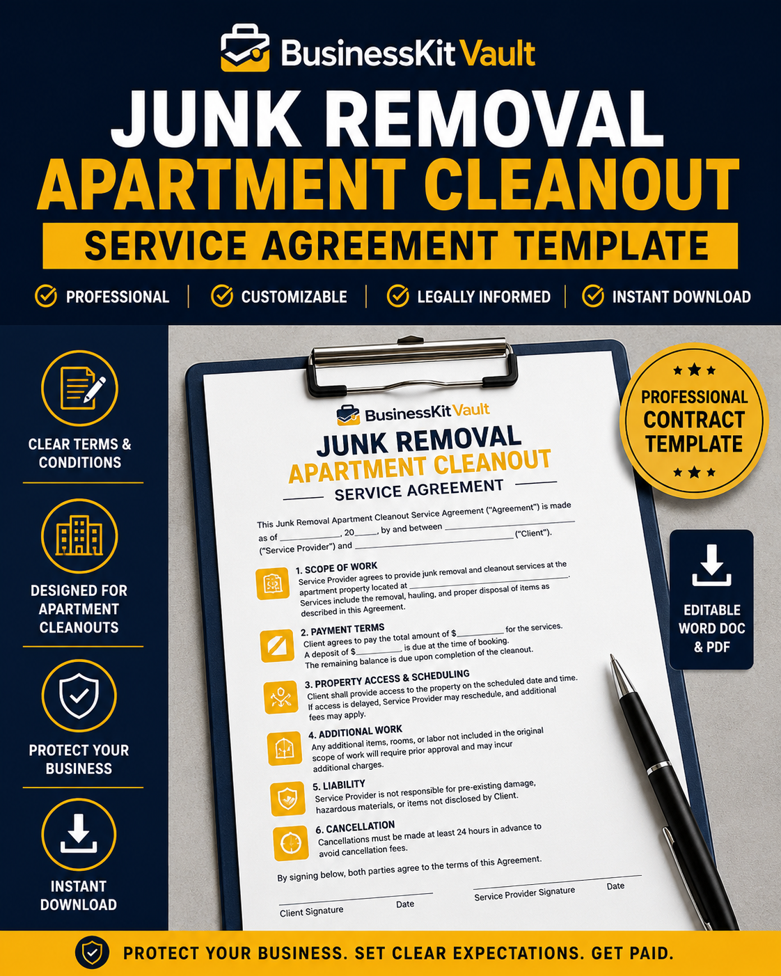 Junk Removal Apartment Cleanout Service Agreement