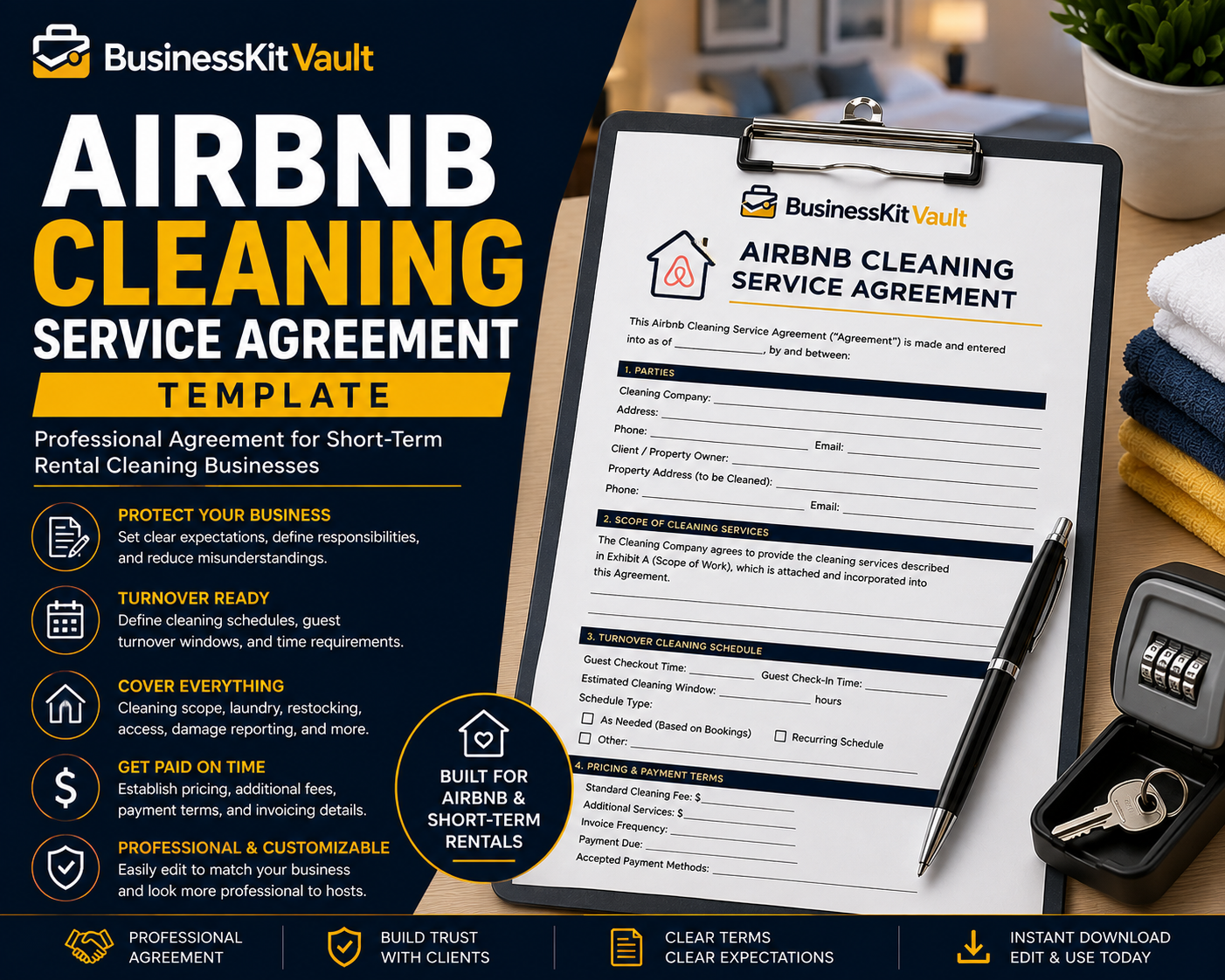 Airbnb Cleaning Service Agreement Template
