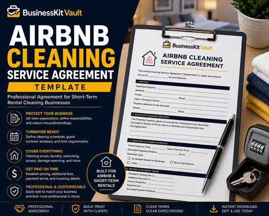 Airbnb Cleaning Service Agreement Template