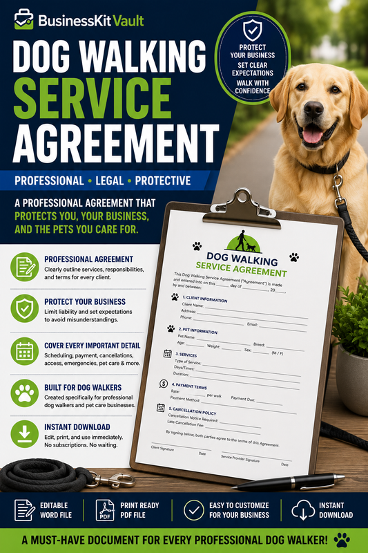 Dog Walking Service Agreement Template