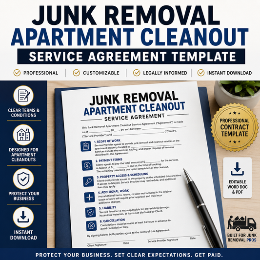 Junk Removal Apartment Cleanout Service Agreement
