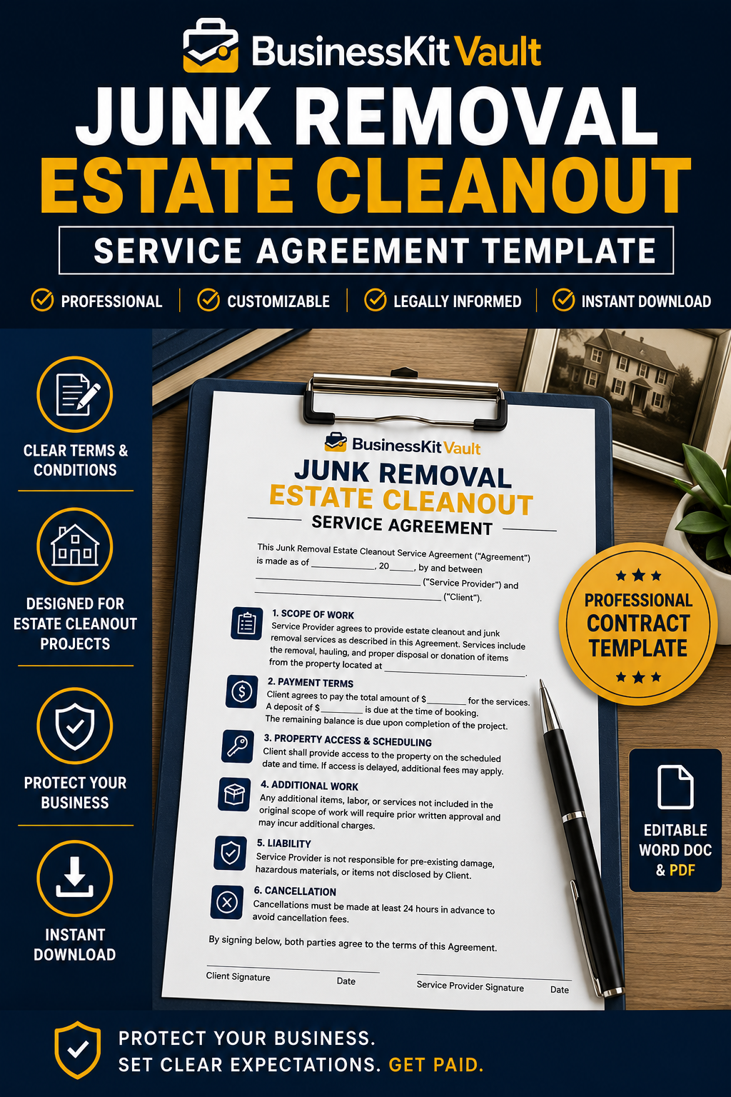 Junk Removal Estate Cleanout Service Agreement