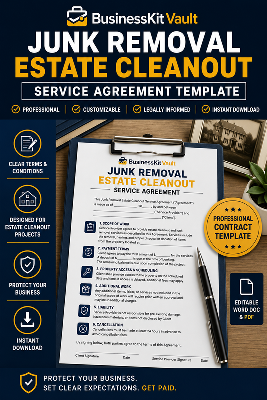 Junk Removal Estate Cleanout Service Agreement