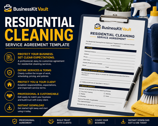 Residential Cleaning Service Agreement Template